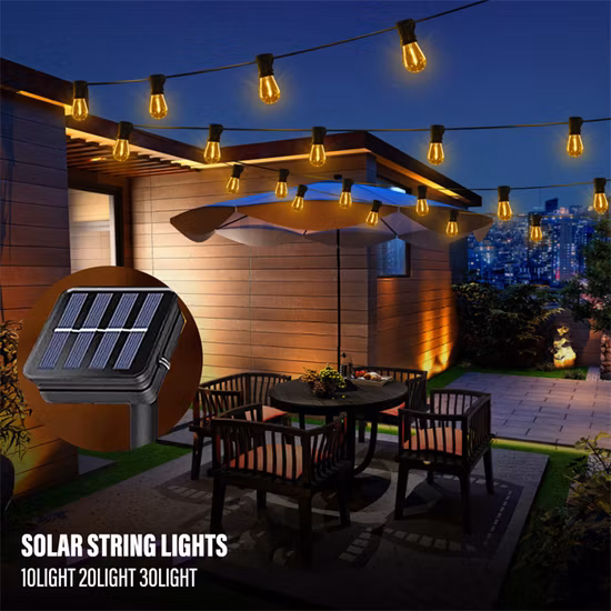 Energia solar personalizada da ue decoração de natal corda luz de fadas luz do feriado (10m