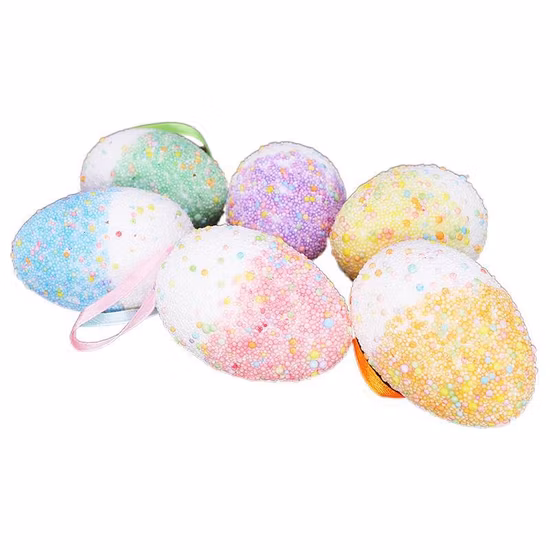 Ovo de espuma de natal de páscoa 6 montado, pingente de ovo de simulação diy, decoração de cenas de férias, ovos de páscoa
